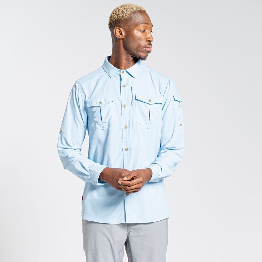 Chemises Craghoppers NosiLife Adventure II Long Sleeved Bleu Homme | PTR-3353307