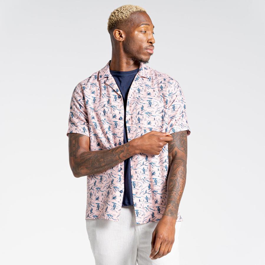 Chemises Craghoppers Nosibotanical Hula Corta Sleeved Rose Homme | LHU-5444473