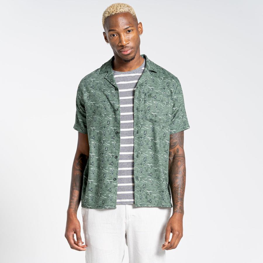 Chemises Craghoppers Nosibotanical Hula Corta Sleeved Vert Homme | OTQ-6683755