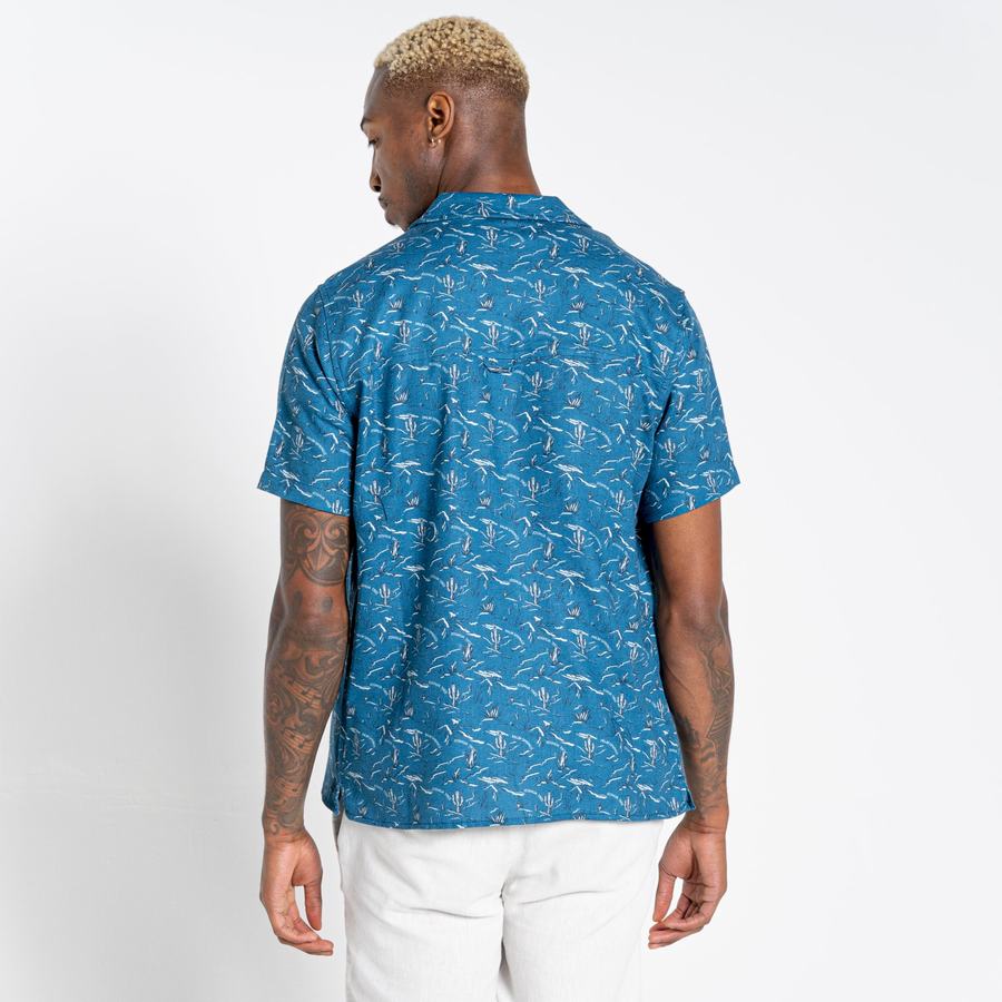 Chemises Craghoppers Nosibotanical Hula Corta Sleeved Bleu Marine Bleu Homme | ZPZ-9433535