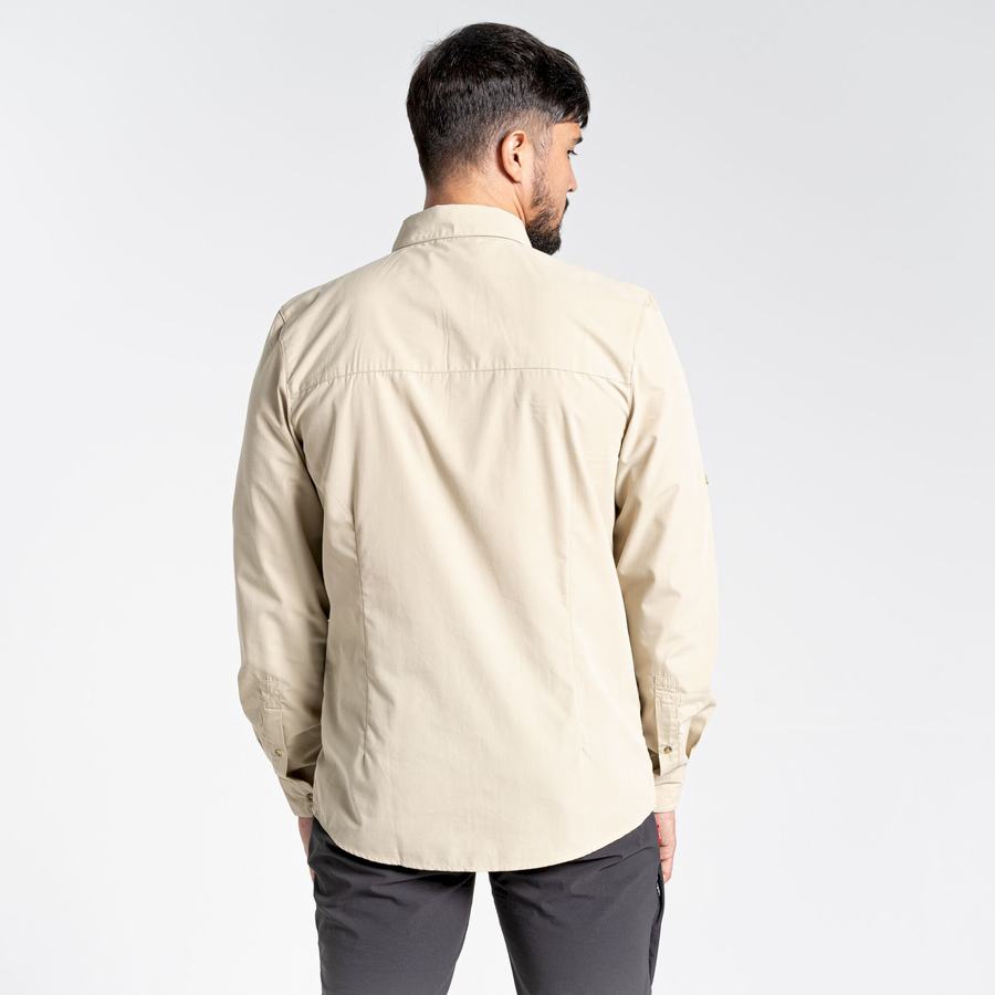 Chemises Craghoppers Kiwi Ridge Long Sleeved Beige Homme | BTS-4279491