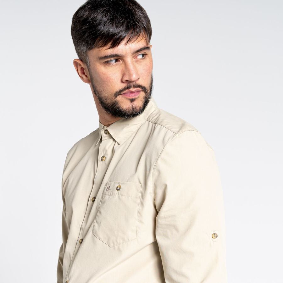 Chemises Craghoppers Kiwi Ridge Long Sleeved Beige Homme | BTS-4279491