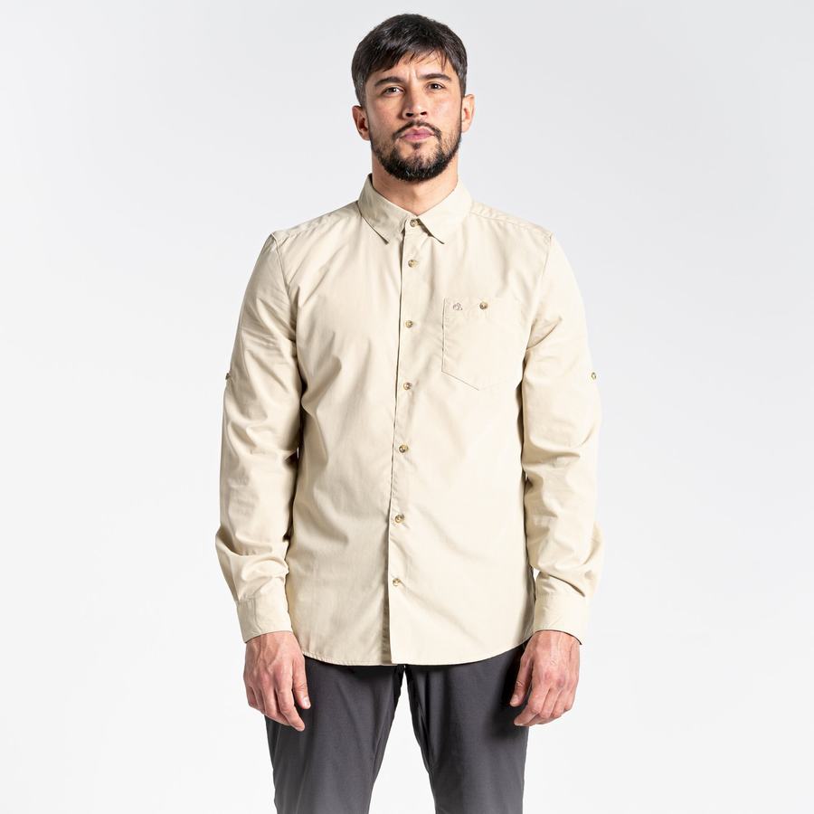 Chemises Craghoppers Kiwi Ridge Long Sleeved Beige Homme | BTS-4279491