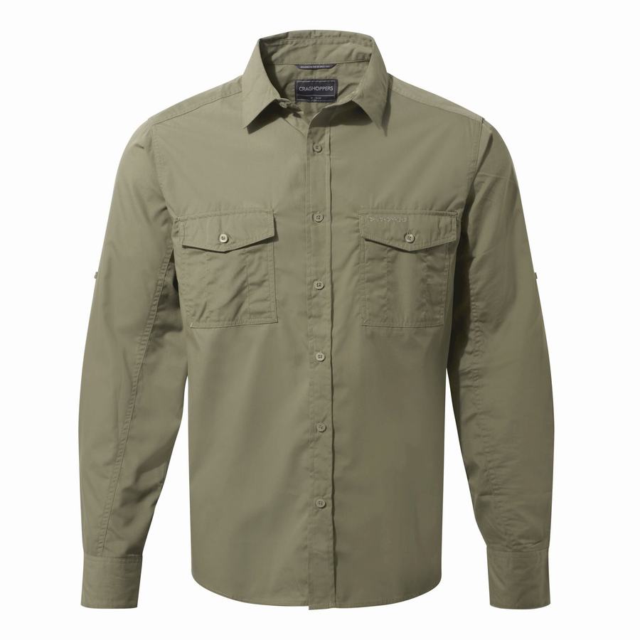 Chemises Craghoppers Kiwi Long-Sleeved Vert Homme | YMJ-7783015