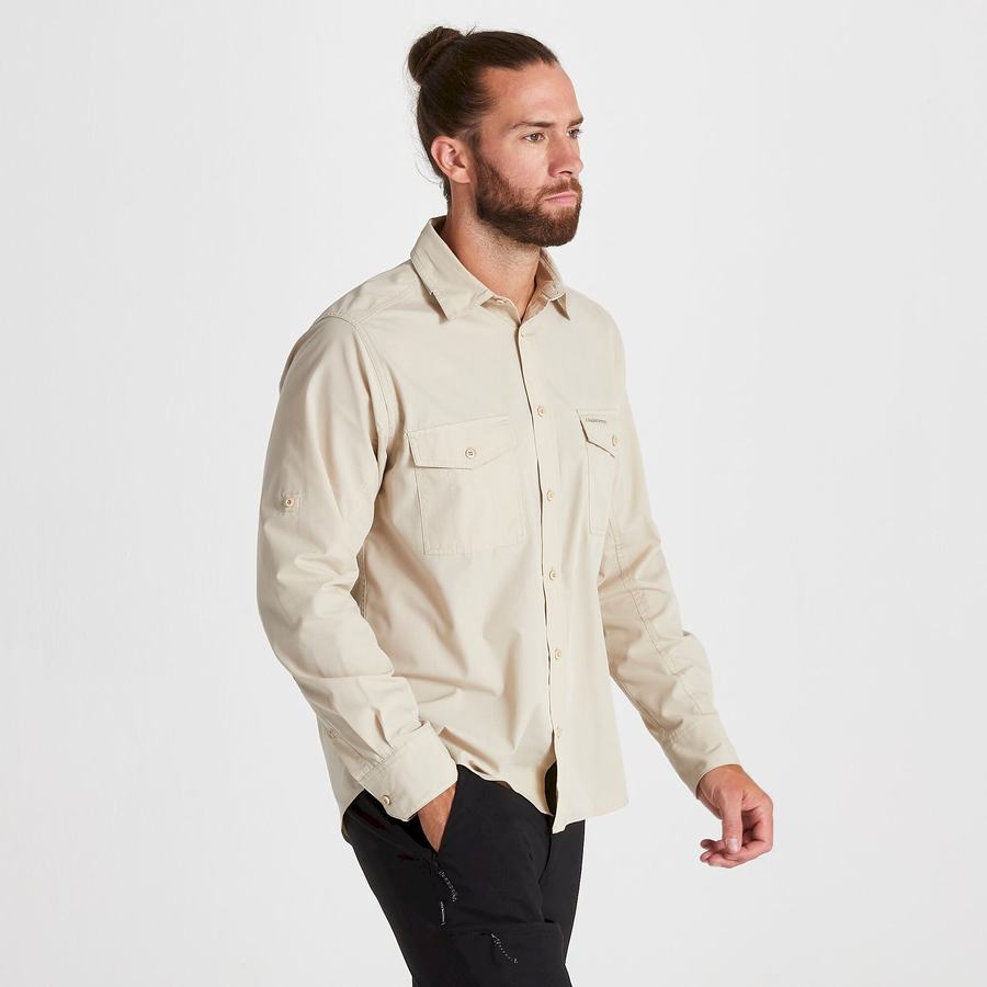 Chemises Craghoppers Kiwi Long Sleeved Beige Homme | VDA-3410212