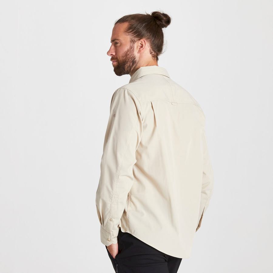 Chemises Craghoppers Kiwi Long Sleeved Beige Homme | VDA-3410212