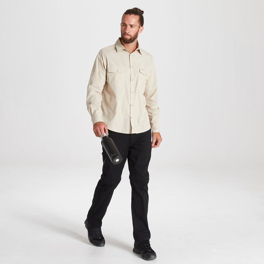 Chemises Craghoppers Kiwi Long Sleeved Beige Homme | VDA-3410212