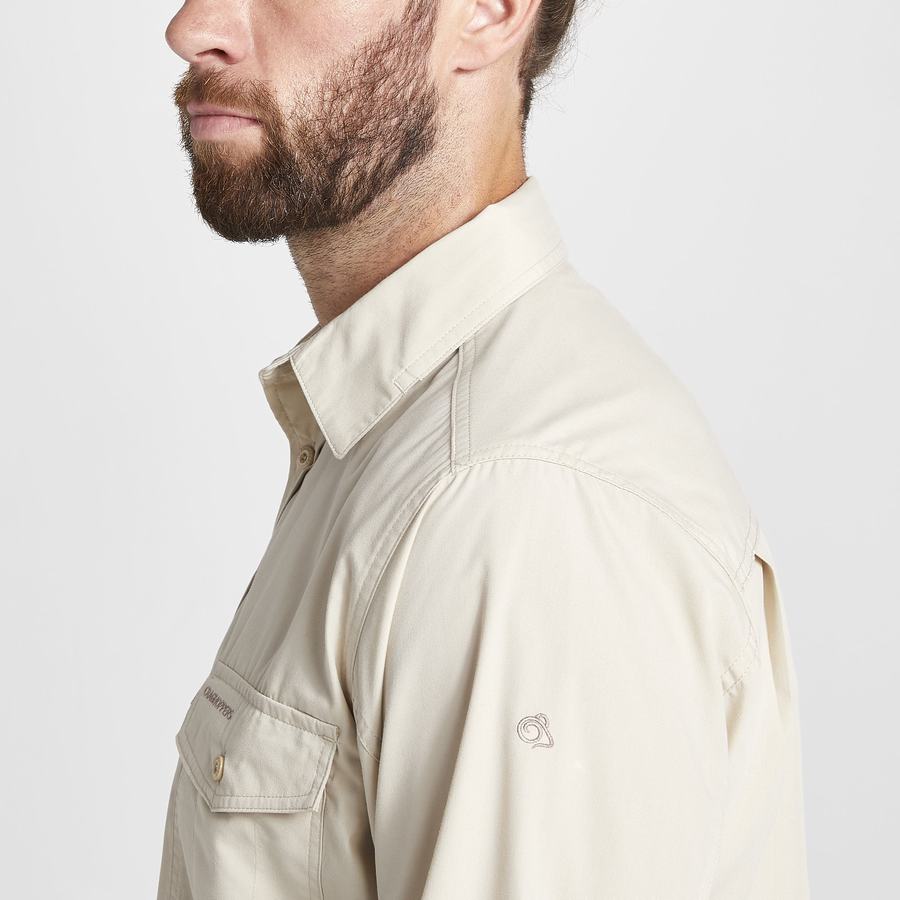 Chemises Craghoppers Kiwi Long Sleeved Beige Homme | VDA-3410212