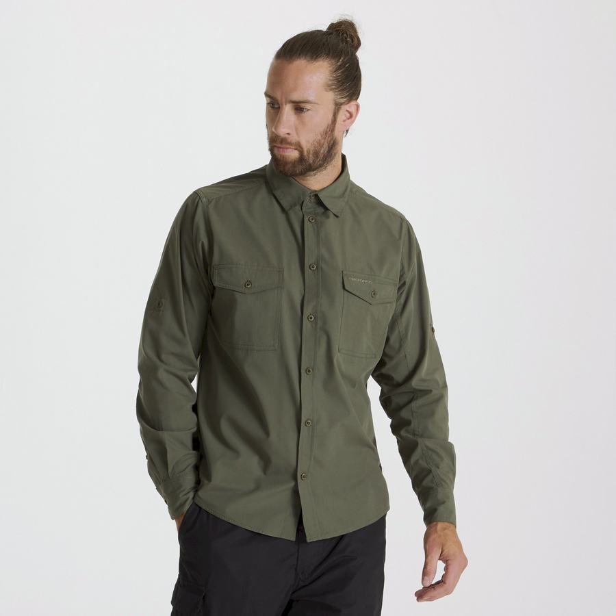 Chemises Craghoppers Kiwi Long Sleeved Vert Foncé Homme | ZLP-2338848