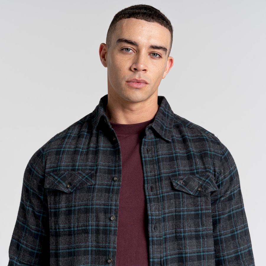 Chemises Craghoppers Kiwi IV Long Sleeved Check Noir Homme | ORW-6828676