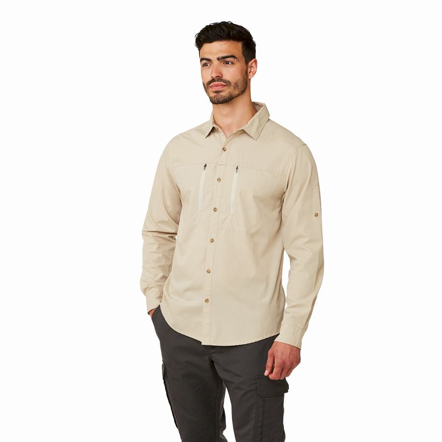 Chemises Craghoppers Kiwi Boulder Long-Sleeved Beige Homme | FGF-3828623