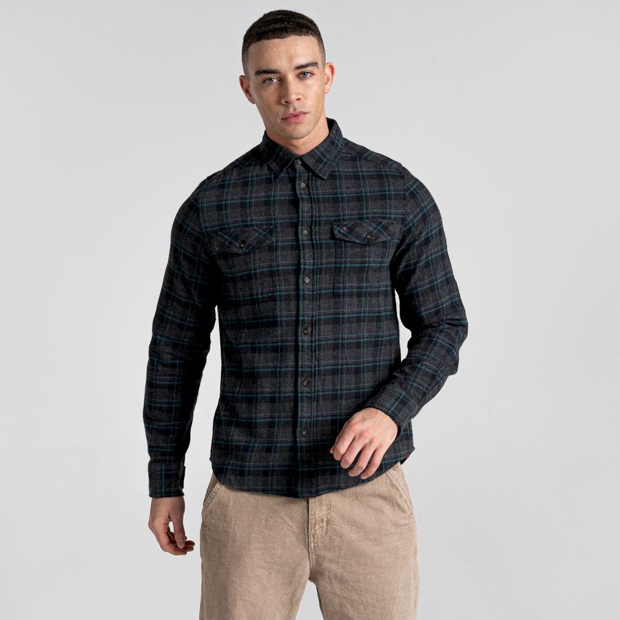 Chemises Craghoppers Kiwi IV Long Sleeved Check Noir Homme | ORW-6828676