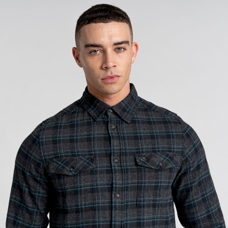 Chemises Craghoppers Kiwi IV Long Sleeved Check Noir Homme | ORW-6828676