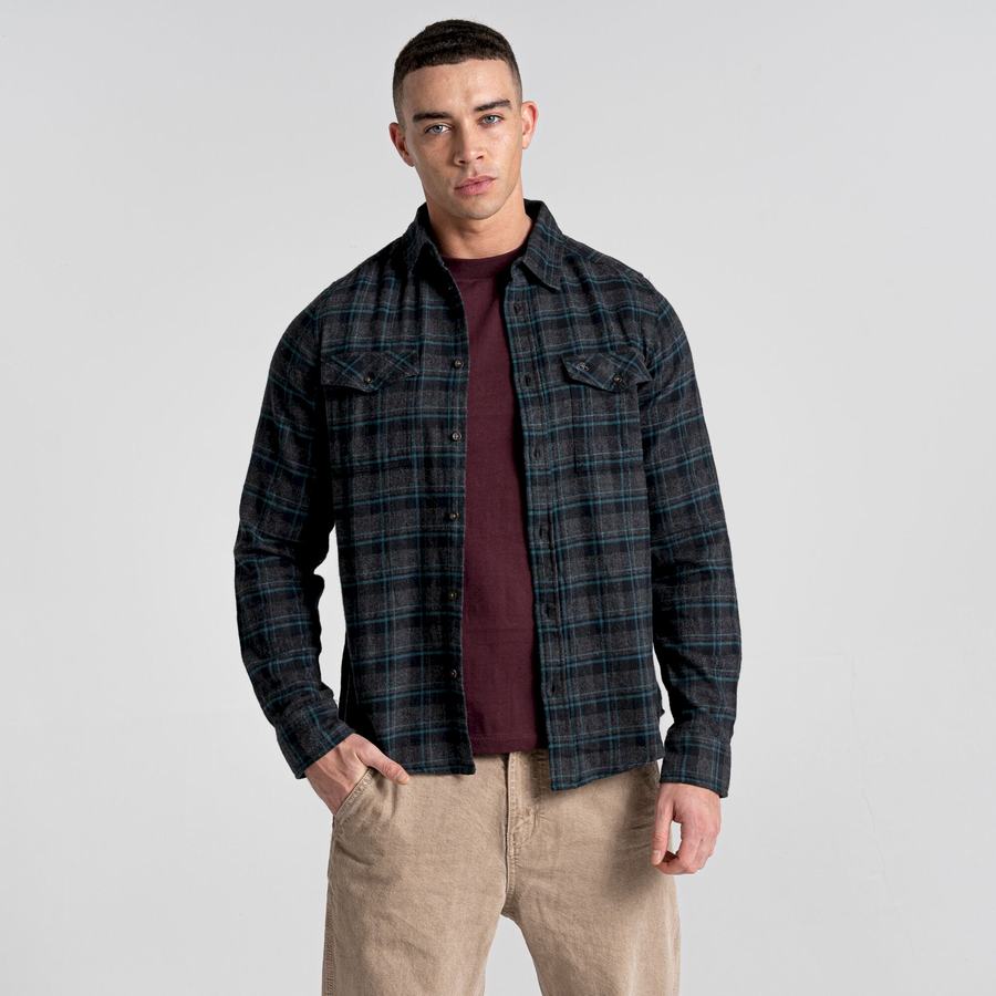 Chemises Craghoppers Kiwi IV Long Sleeved Check Noir Homme | ORW-6828676