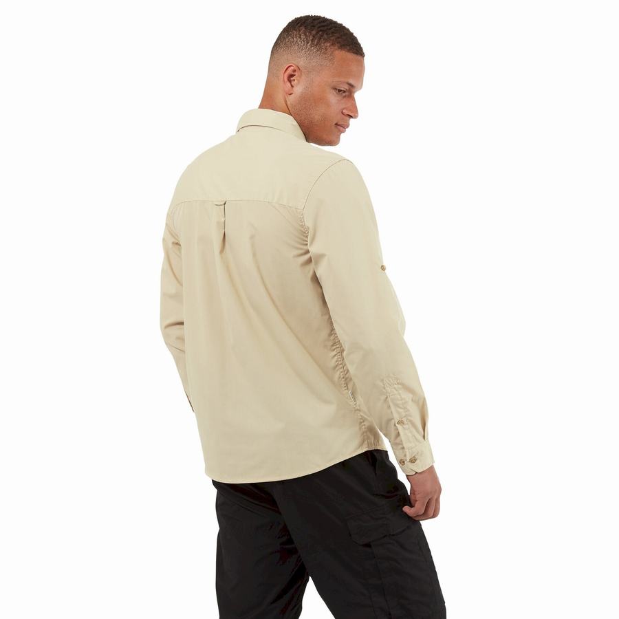 Chemises Craghoppers Kiwi Boulder Long Sleeved Beige Homme | FAJ-0325099