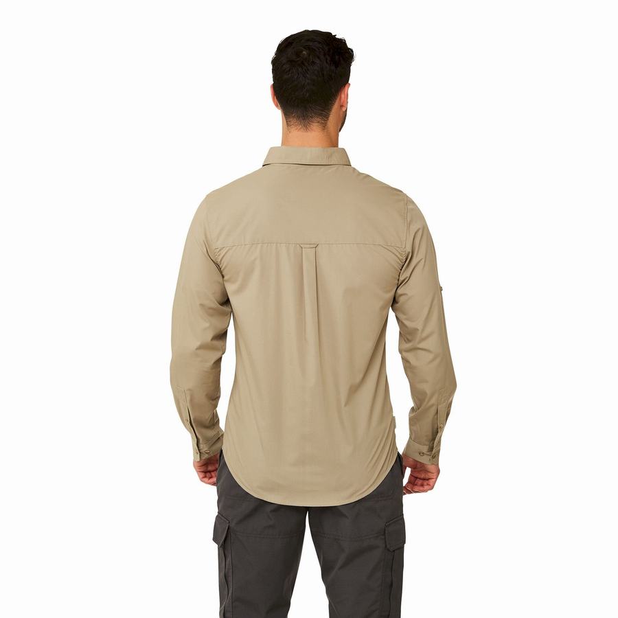 Chemises Craghoppers Kiwi Boulder Long Sleeved Kaki Homme | BYD-7949356