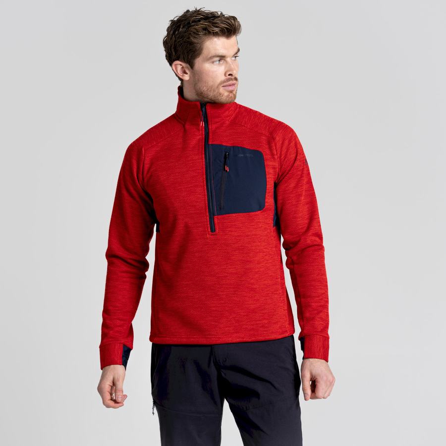 Chandails Craghoppers Tarbert Half Zip Rouge Homme | DEB-5646205