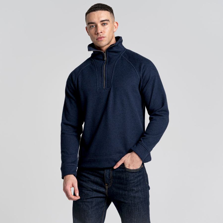 Chandails Craghoppers Logan Half Zip Bleu Bleu Marine Homme | RIU-6823118