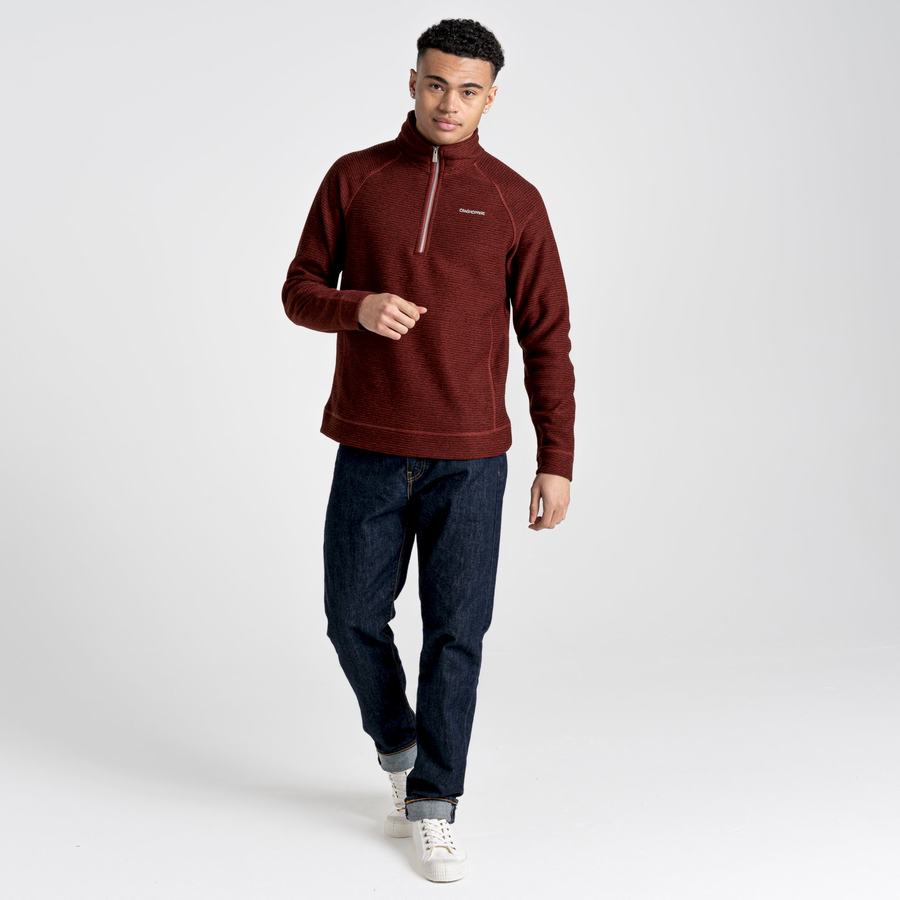 Chandails Craghoppers Elton Half Zip Rouge Foncé Homme | ADQ-0058112