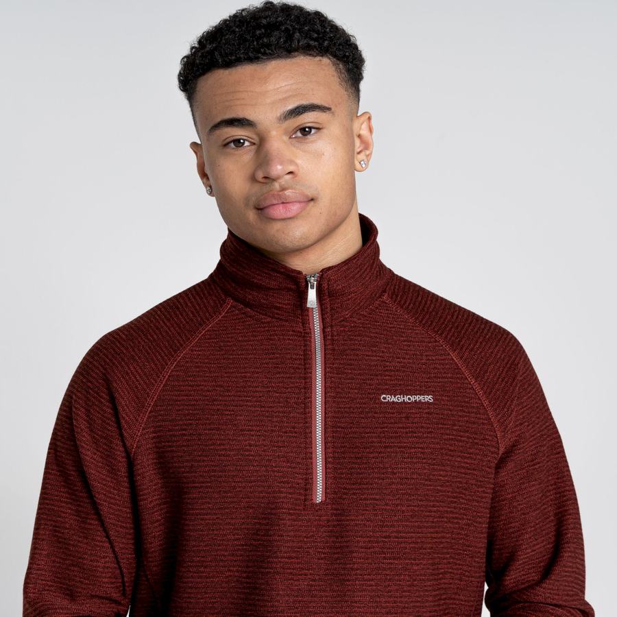 Chandails Craghoppers Elton Half Zip Rouge Foncé Homme | ADQ-0058112