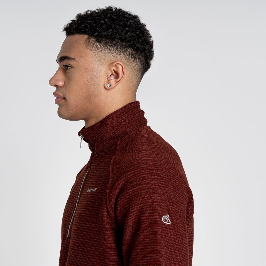 Chandails Craghoppers Elton Half Zip Rouge Foncé Homme | ADQ-0058112