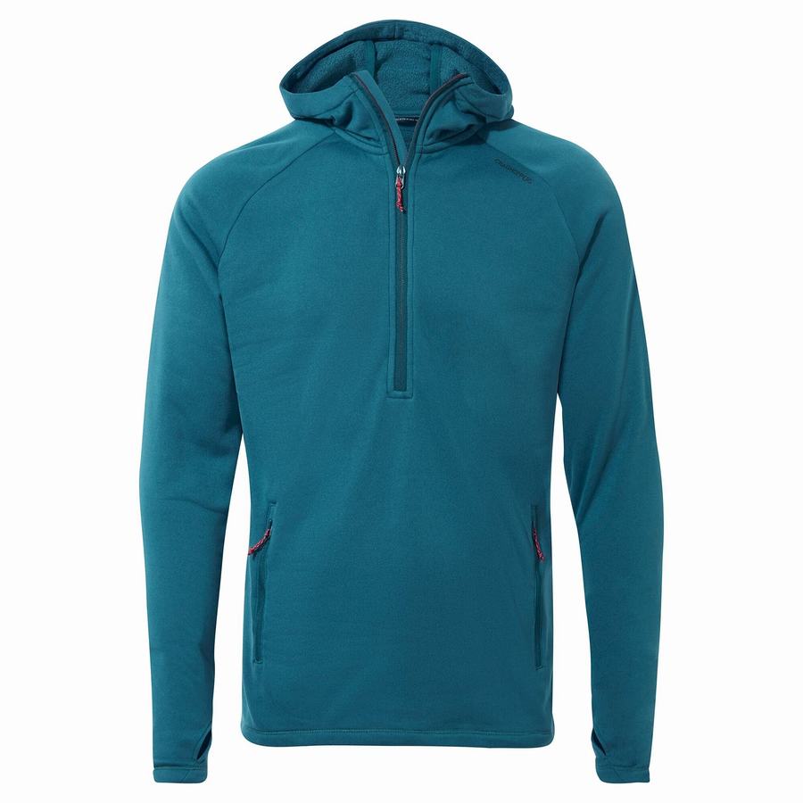 Chandails Craghoppers Dynamic Encapuchonné Half Zip D'hiver Bleu Homme | XPD-2083836