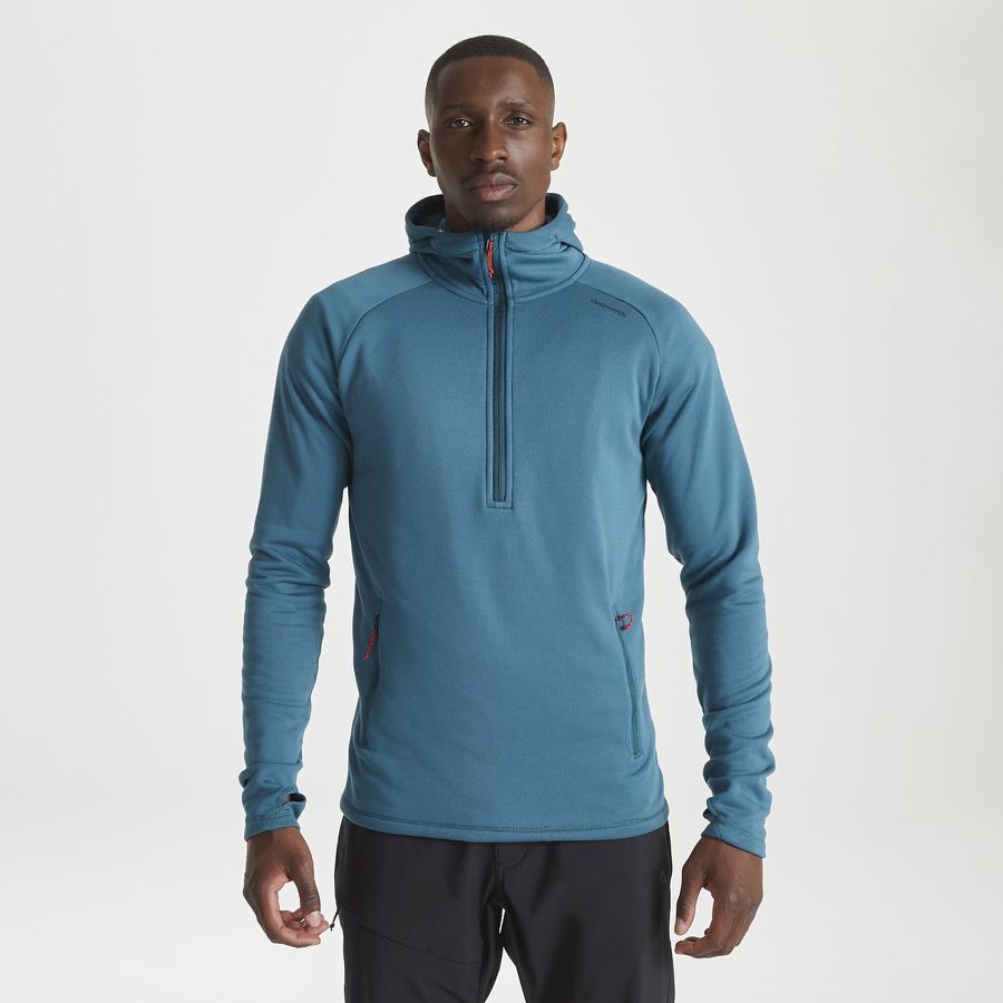 Chandails Craghoppers Dynamic Encapuchonné Half Zip D'hiver Bleu Homme | XPD-2083836