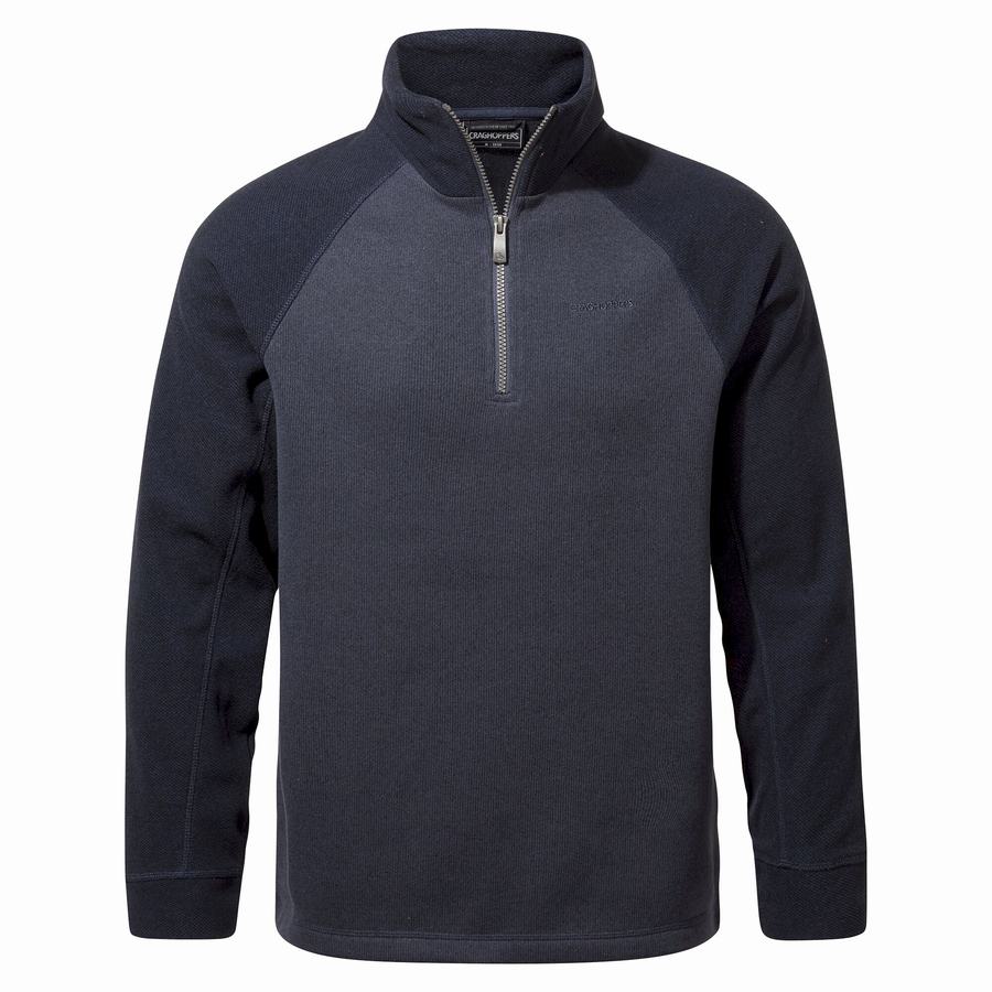 Chandails Craghoppers Barker Half Zip Grise Bleu Homme | JZR-7641686