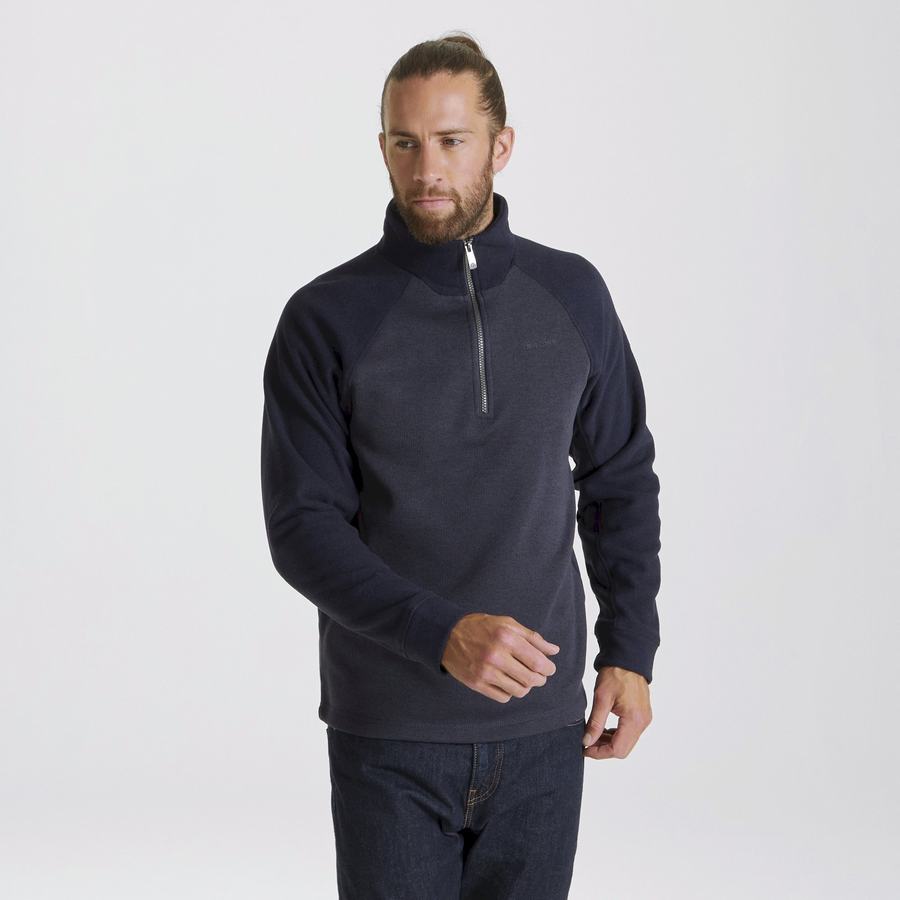 Chandails Craghoppers Barker Half Zip Grise Bleu Homme | JZR-7641686