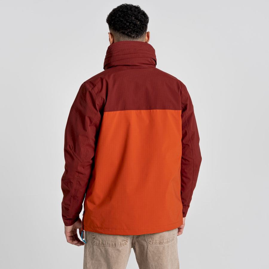 Vestes Craghoppers Imperméables Anderson Cagoule Rouge Orange Homme | IWO-8769019