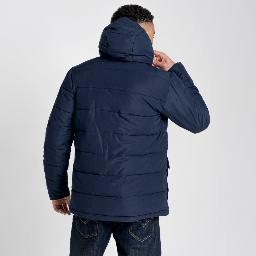 Vestes Craghoppers Insulated Trillick Downhike Encapuchonné Bleu Marine Bleu Foncé Homme | QFX-9073844