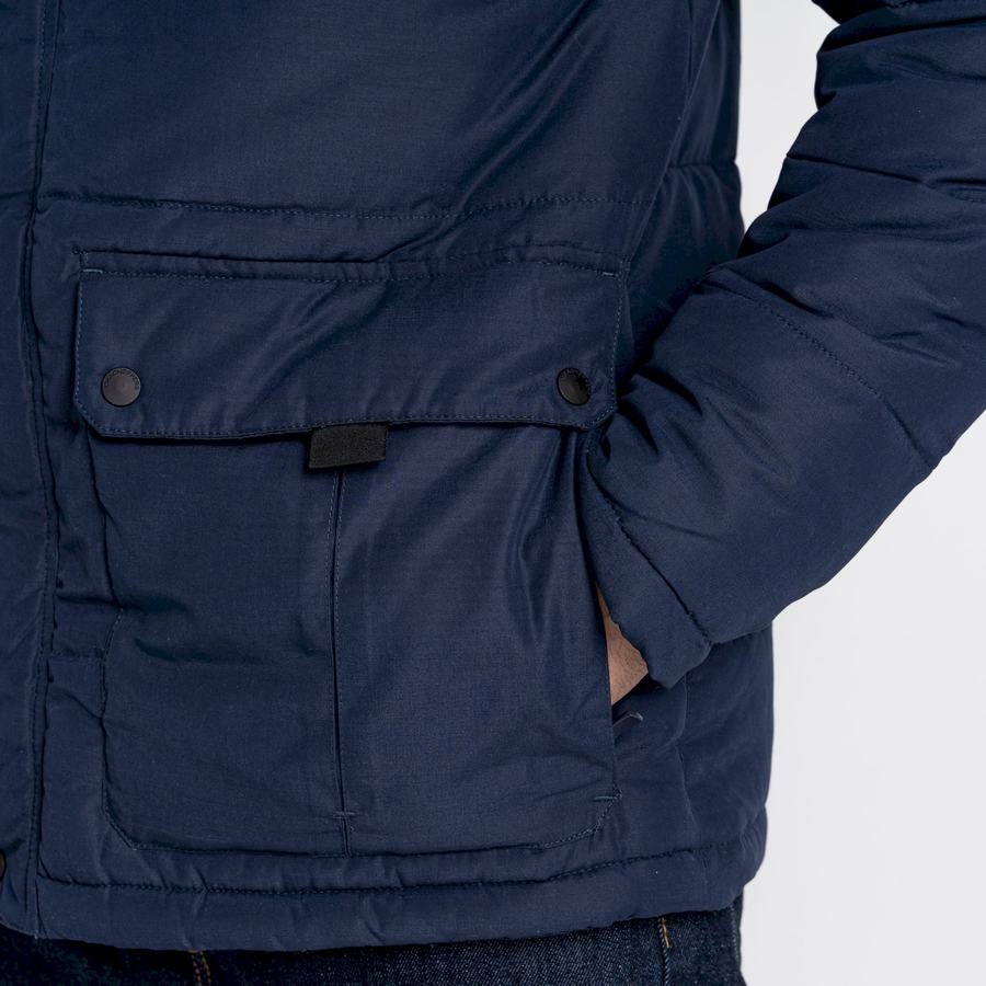 Vestes Craghoppers Insulated Trillick Downhike Encapuchonné Bleu Marine Bleu Foncé Homme | QFX-9073844