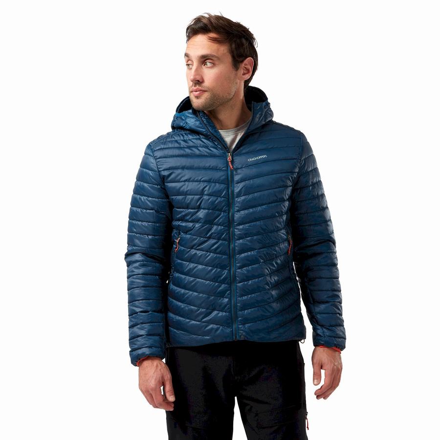 Vestes Craghoppers Insulated ExpoLite Encapuchonné Bleu Marine Bleu Homme | GLV-0543391