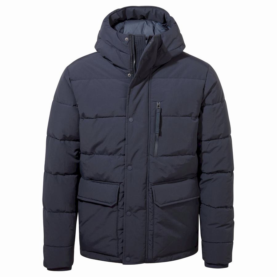 Vestes Craghoppers Dunbeath Insulated Encapuchonné Bleu Bleu Marine Homme | VOX-8351078