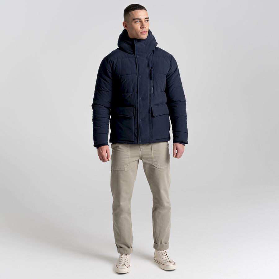 Vestes Craghoppers Dunbeath Insulated Encapuchonné Bleu Bleu Marine Homme | VOX-8351078