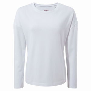 T Shirts Craghoppers NosiLife Sami Long Sleeved Blanche Femme | LOK-3880898