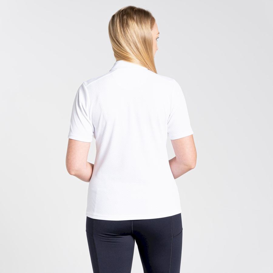 T Shirts Craghoppers NosiLife Corta Sleeved Polo Blanche Femme | WZC-4755184