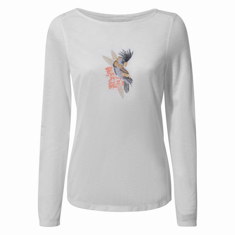 T Shirts Craghoppers NosiLife Erin Long Sleeved Blanche Femme | LAP-0554519