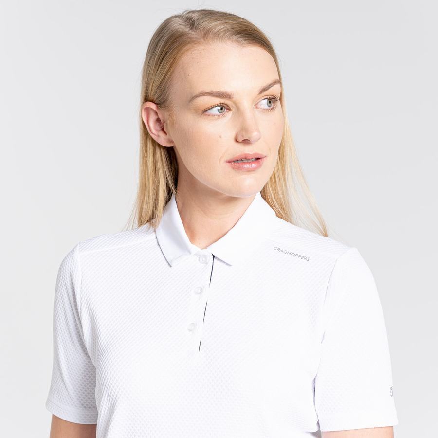 T Shirts Craghoppers NosiLife Corta Sleeved Polo Blanche Femme | WZC-4755184