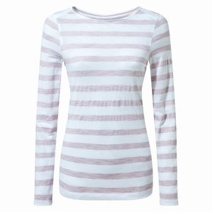 T Shirts Craghoppers NosiLife Erin Long Sleeved Violette Stripes Femme | TCG-1859543