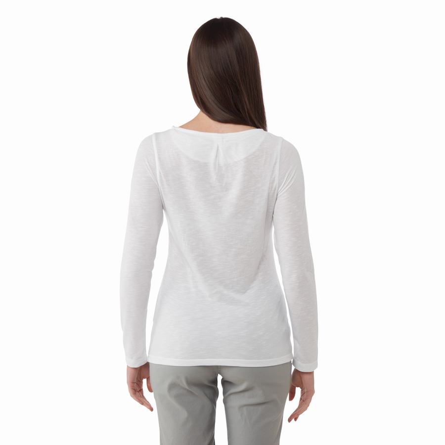 T Shirts Craghoppers NosiLife Erin Long Sleeved Blanche Femme | LAP-0554519