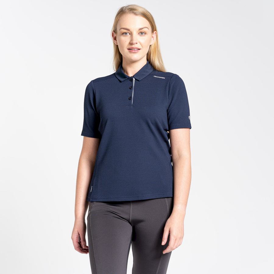 T Shirts Craghoppers NosiLife Corta Sleeved Polo Bleu Bleu Marine Femme | RBO-6242739