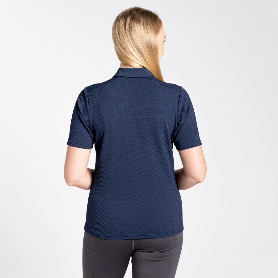 T Shirts Craghoppers NosiLife Corta Sleeved Polo Bleu Bleu Marine Femme | RBO-6242739