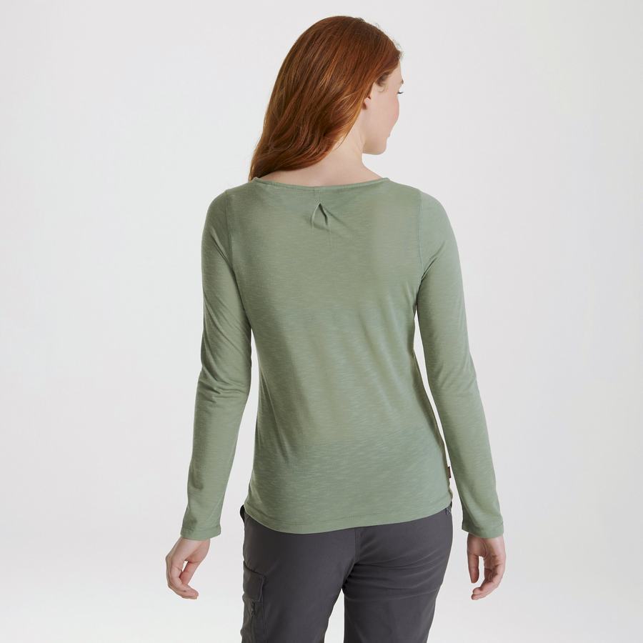 T Shirts Craghoppers NosiLife Erin Long Sleeved Vert Olive Femme | GLU-7411370