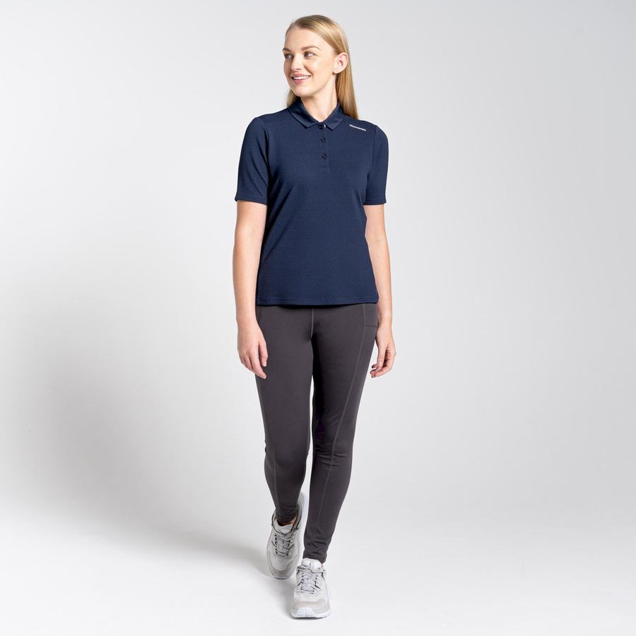 T Shirts Craghoppers NosiLife Corta Sleeved Polo Bleu Bleu Marine Femme | RBO-6242739