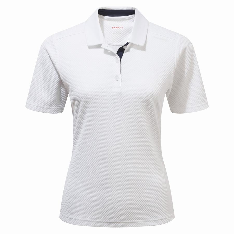 T Shirts Craghoppers NosiLife Corta Sleeved Polo Blanche Femme | WZC-4755184