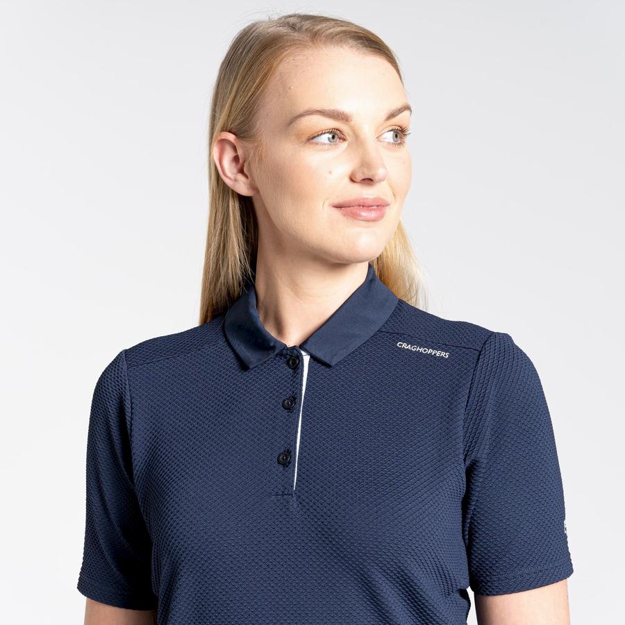 T Shirts Craghoppers NosiLife Corta Sleeved Polo Bleu Bleu Marine Femme | RBO-6242739