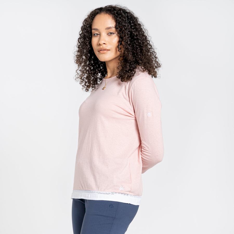 T Shirts Craghoppers Nosibotanical Magnolia Long Sleeved Rose Femme | HAM-6112325