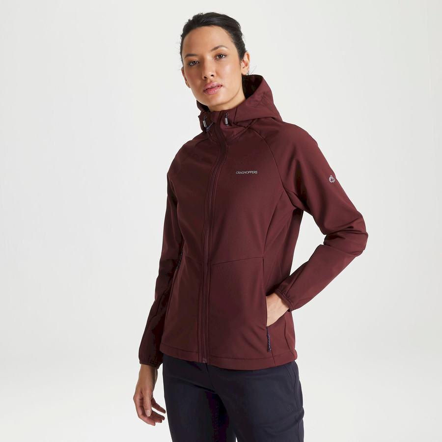 Vestes Craghoppers Kalti Weatherproof Encapuchonné Rouge Foncé Femme | ROO-9255895