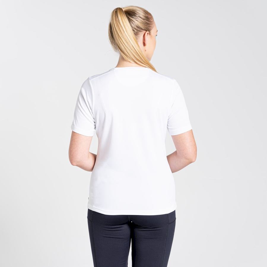 T Shirts Craghoppers NosiLife Candella Corta Sleeved Blanche Femme | ARM-0591741